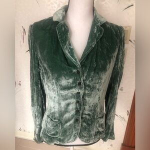 Vintage Elie Tahari Seafoam Green Crushed Velvet Reversible Jacket